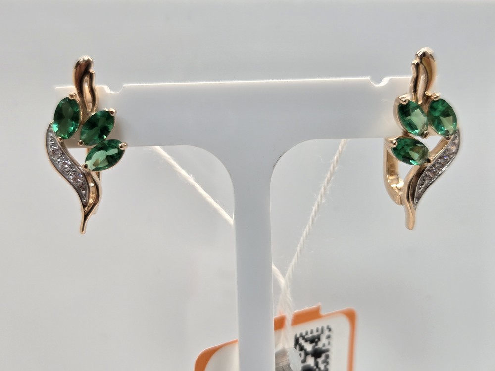 СКМИ585 СЕРЬГИ С КАМНЯМИ (Au 585)