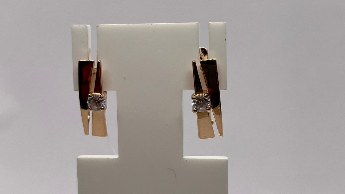 СЕРЬГИ С КАМНЕМ (Au 585)