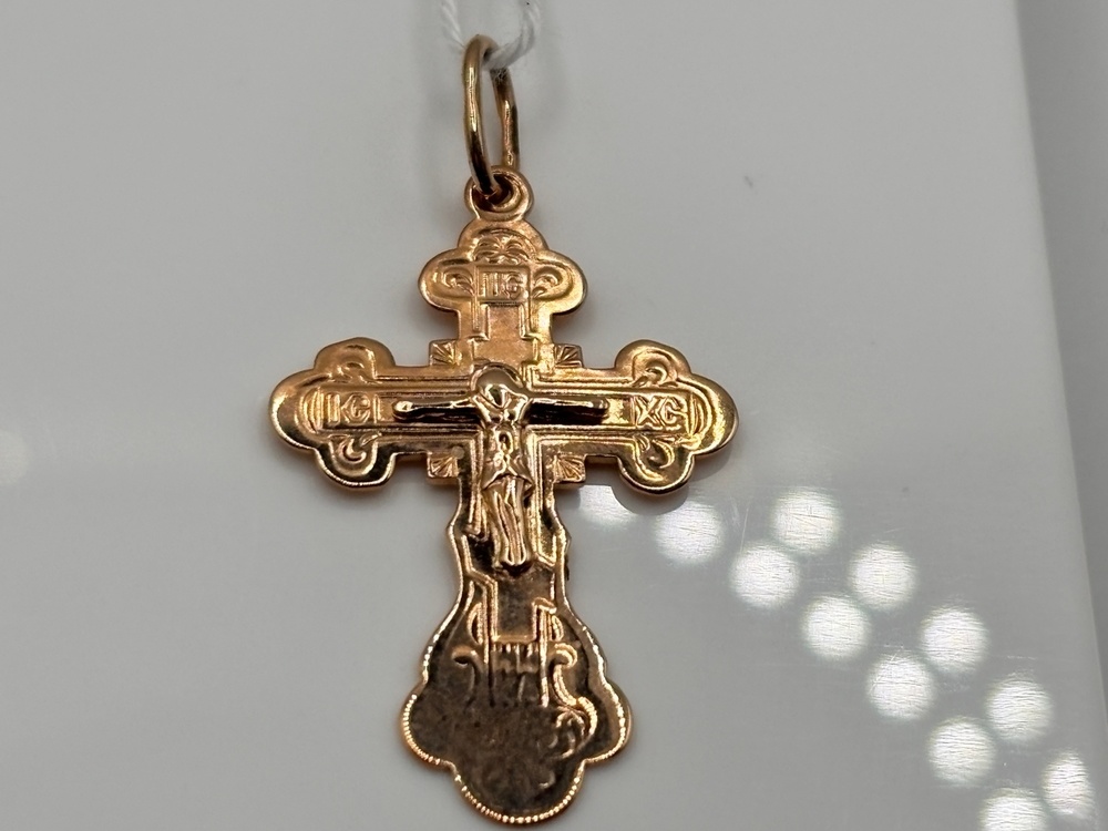 ПОДКБК585 ПОДВЕСКА КРЕСТ БЕЗ КАМНЯ (Au 585)