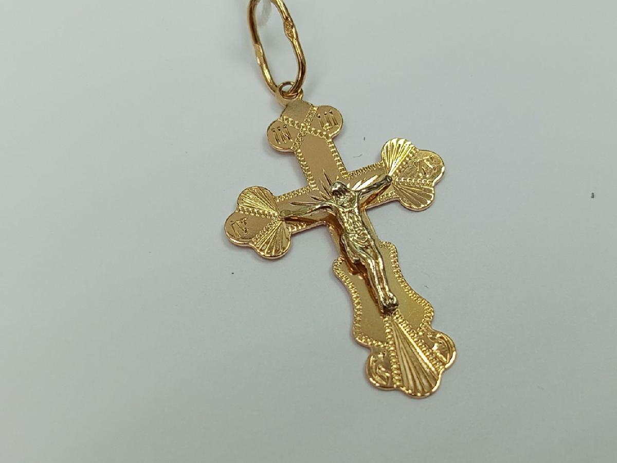 ПОДКБК585 ПОДВЕСКА КРЕСТ БЕЗ КАМНЯ (Au 585)