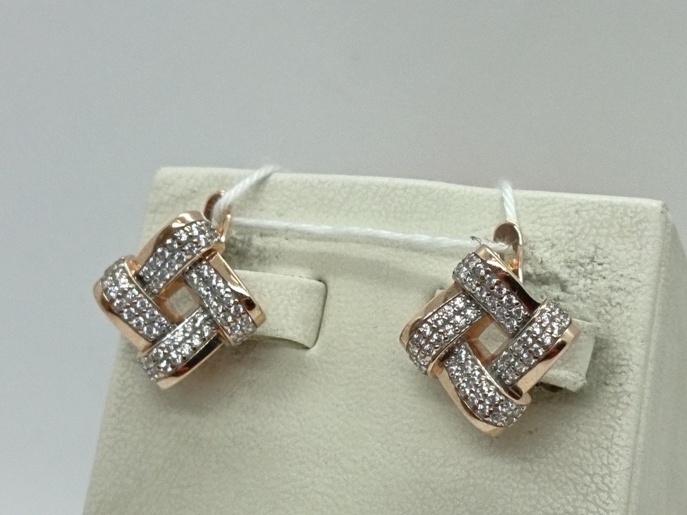 СКМИ375 СЕРЬГИ С КАМНЯМИ (Au 375)