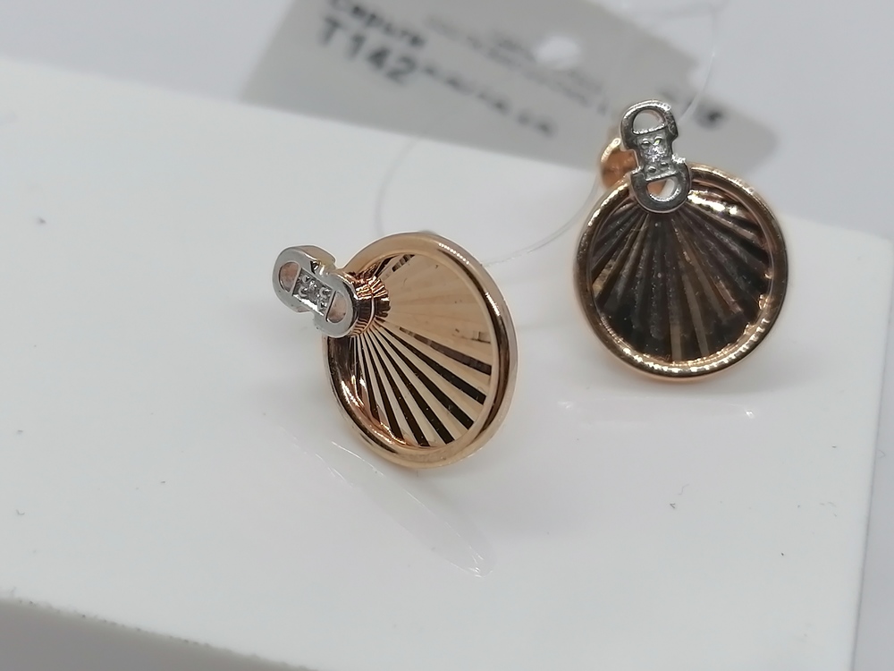 СЕРЬГИ ПУСЕТЫ с камнем (Au 585)