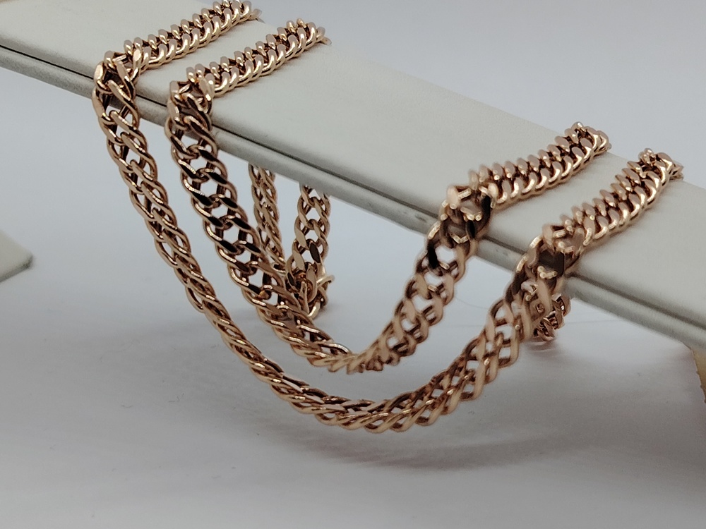 ЦЕПЬ ПУСТОТЕЛАЯ Ромб двойной (Au 585)