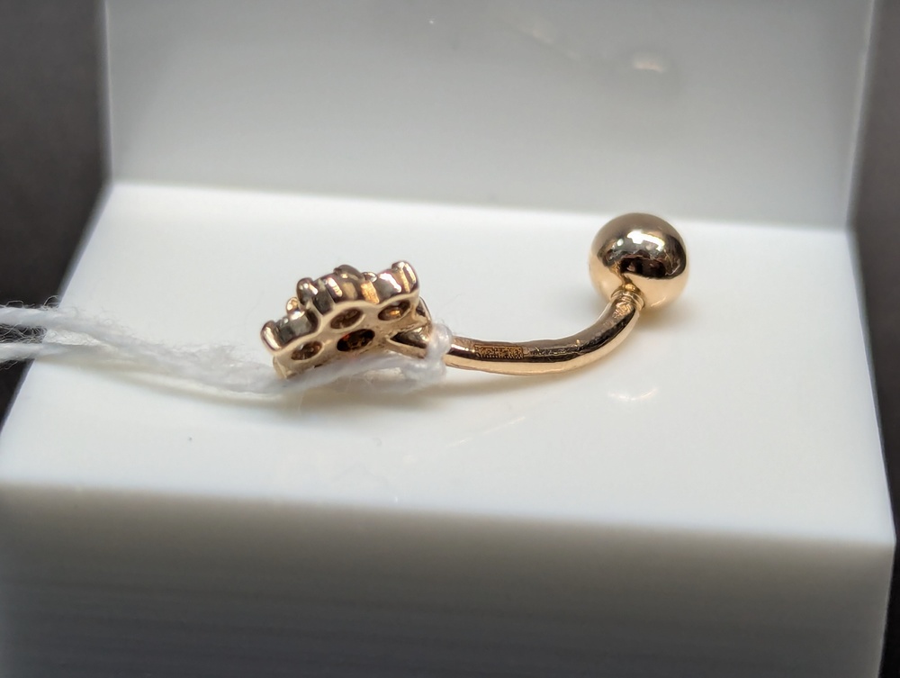 ПИРСИНГ В ПУПОК с камнями (Au 585)