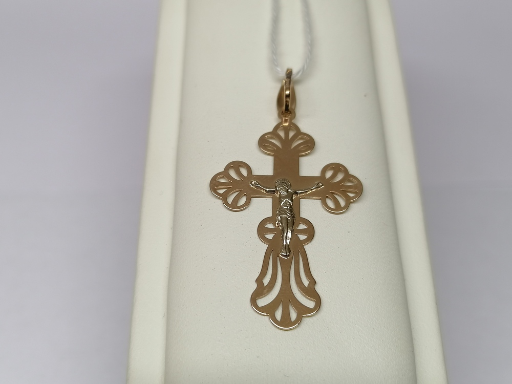 ПОДВЕСКА КРЕСТ БЕЗ КАМНЯ (Au 585)
