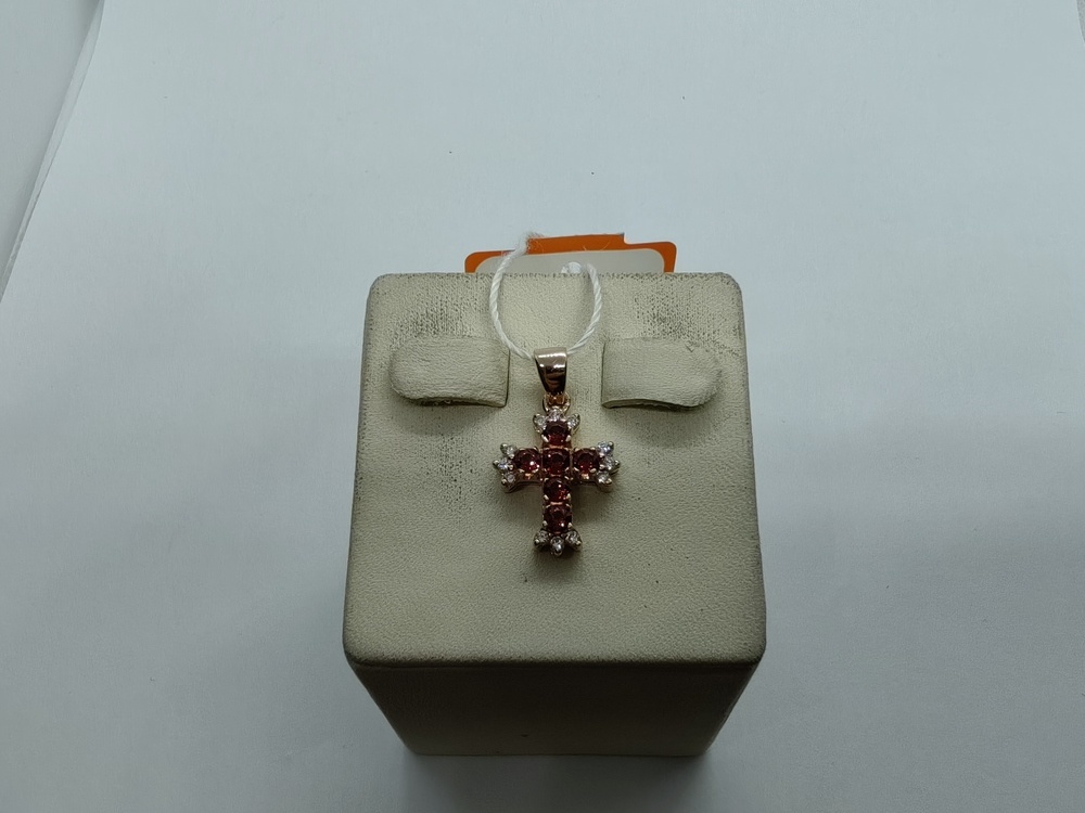 ПОДВЕСКА КРЕСТ С КАМНЯМИ (Au 585)