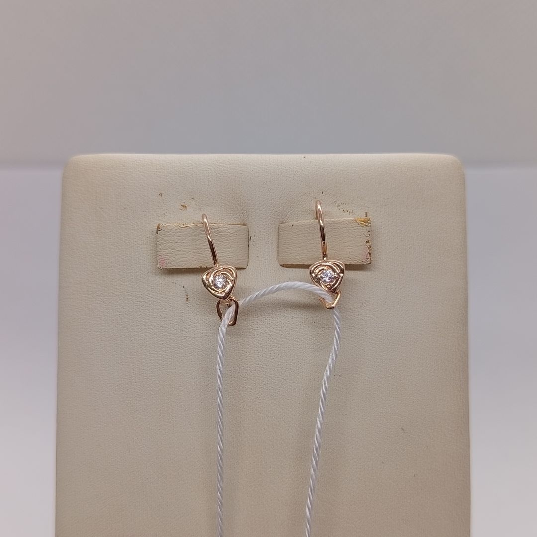 СКМ585 СЕРЬГИ С КАМНЕМ (Au 585)