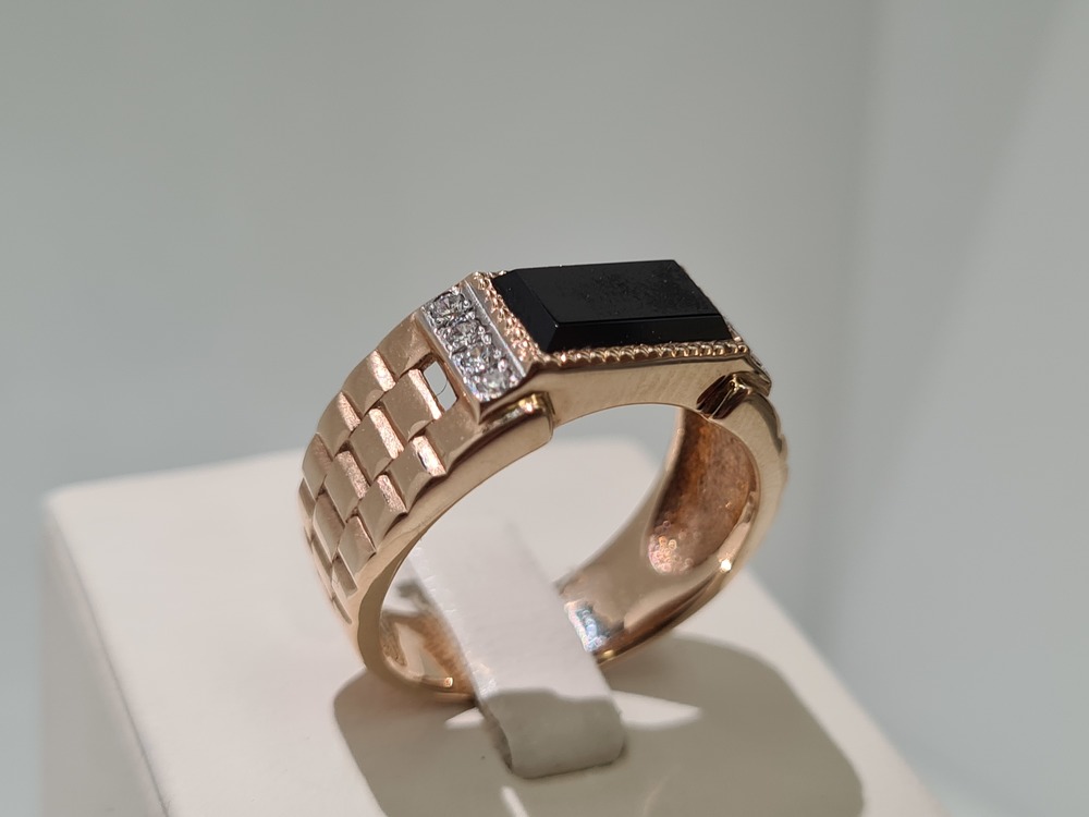 КОЛЬЦО ПЕЧАТКА с камнями (Au 585)