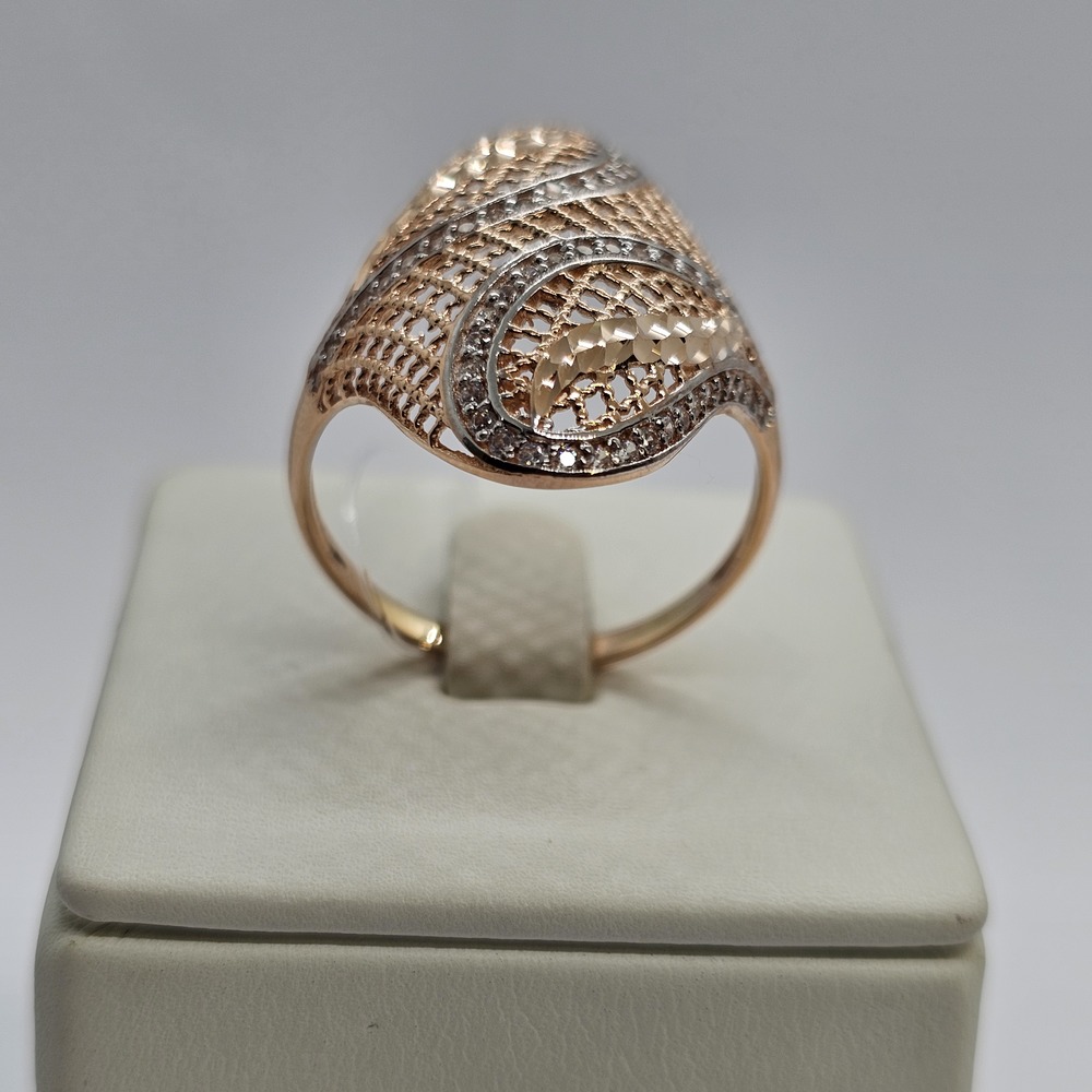 К-232_au КОЛЬЦО С КАМНЯМИ (Au 585)