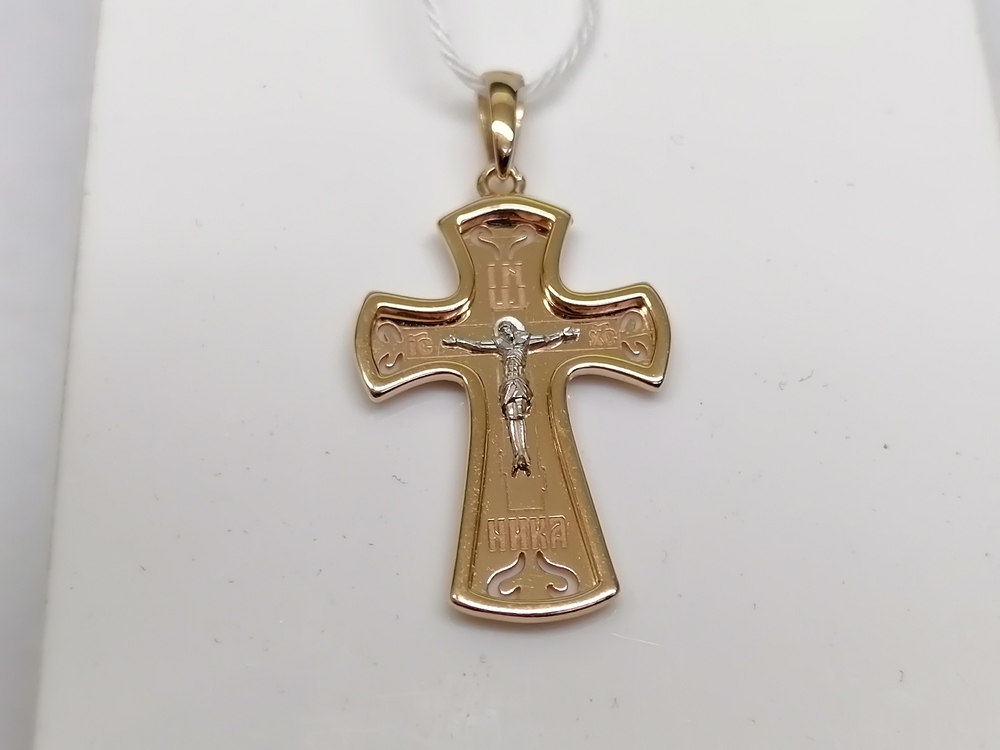ПОДВЕСКА КРЕСТ БЕЗ КАМНЯ (Au 585)