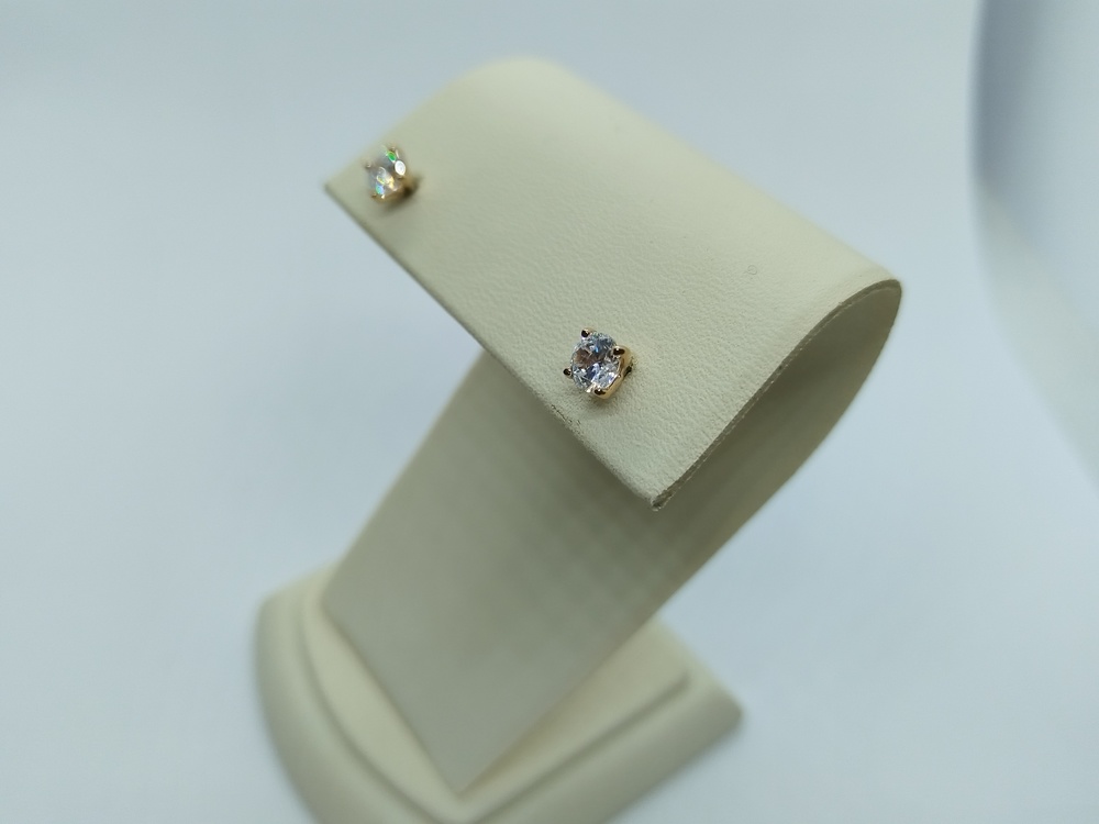 СЕРЬГИ ПУСЕТЫ с камнем (Au 585)