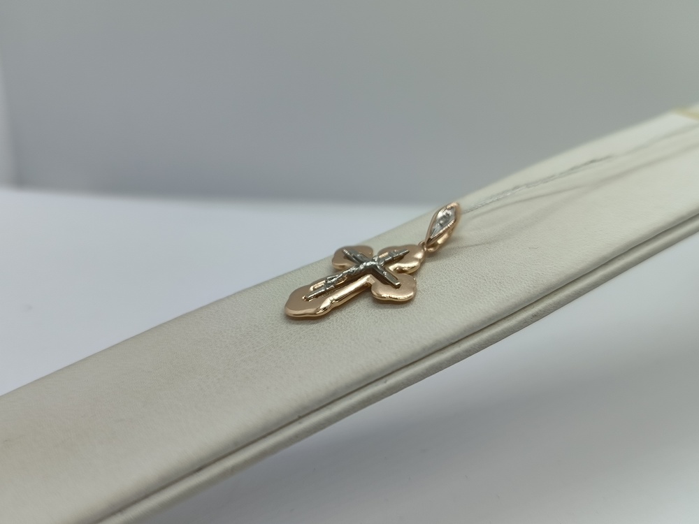 ПОДККИ585 ПОДВЕСКА КРЕСТ С КАМНЕМ (Au 585)