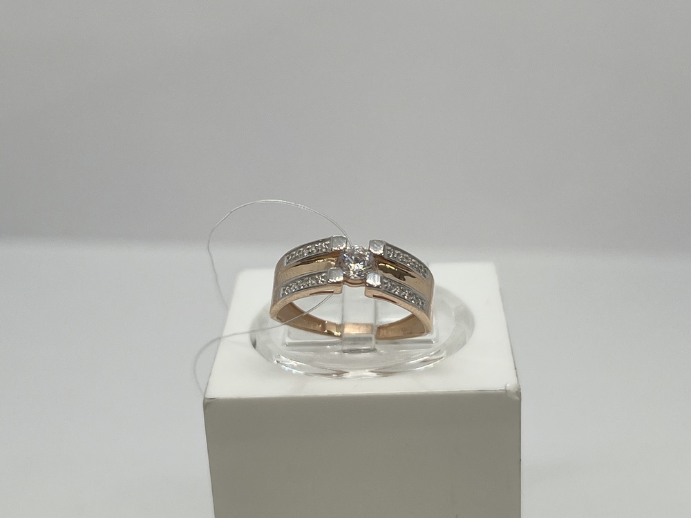 КОЛЬЦО С КАМНЯМИ (Au 585)