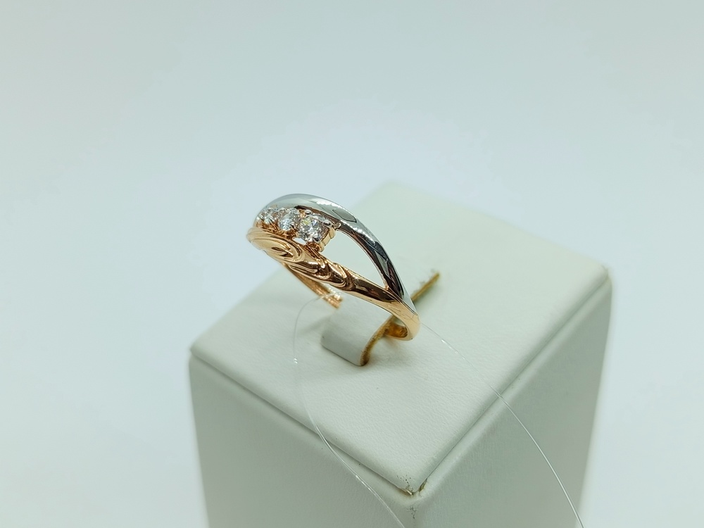 КОЛЬЦО С КАМНЯМИ (Au 585)