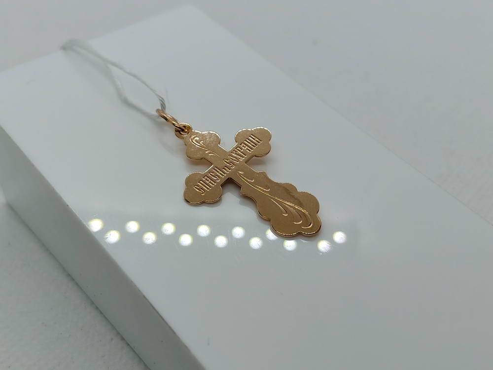 ПОДКБК585 ПОДВЕСКА КРЕСТ БЕЗ КАМНЯ (Au 585)