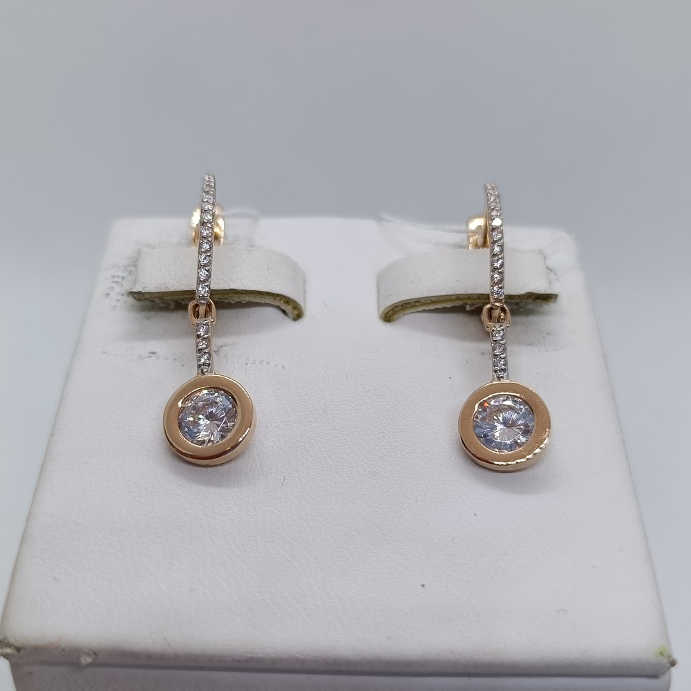 СКМИ585 СЕРЬГИ С КАМНЯМИ (Au 585)