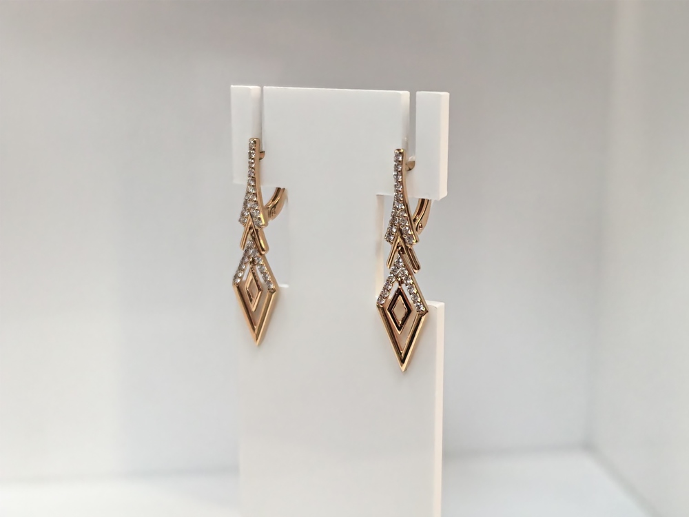 СКМИ585 СЕРЬГИ С КАМНЯМИ (Au 585)