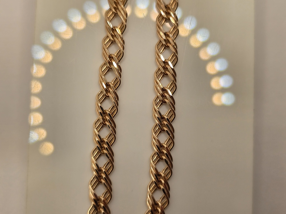 БРАСЛЕТ ПУСТОТЕЛЫЙ Ромб двойной (Au 585)