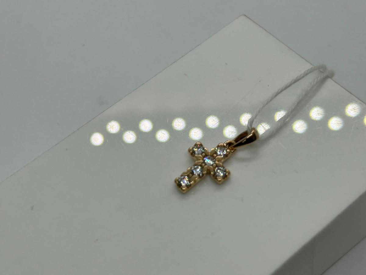 ПОДВЕСКА КРЕСТ С КАМНЯМИ (Au 585)