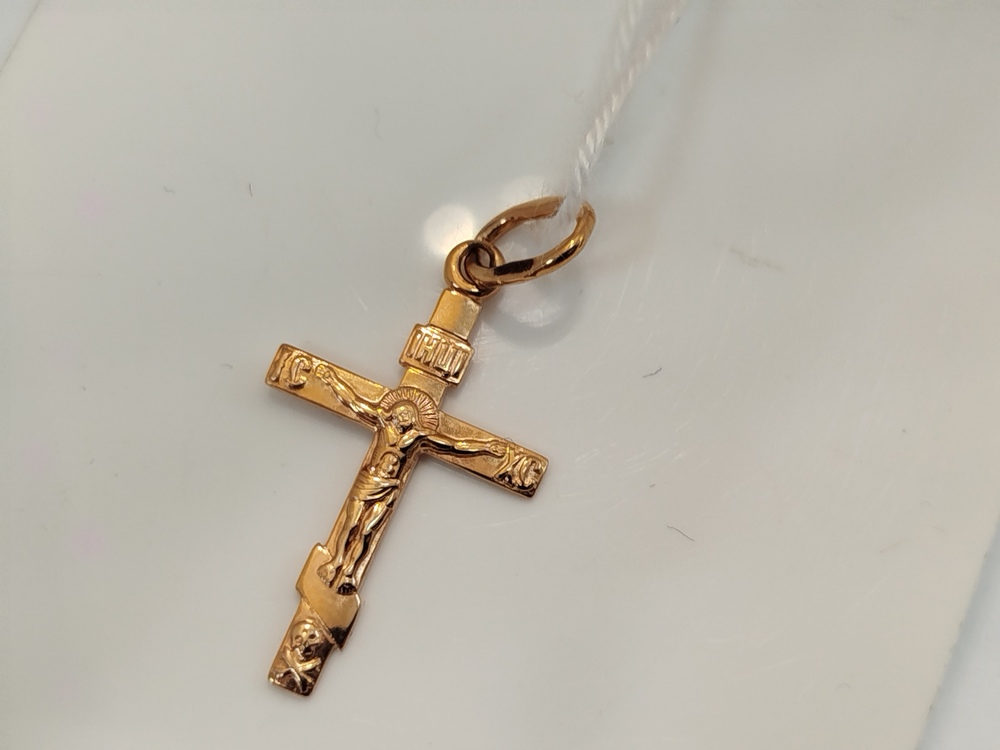 ПОДКБК585 ПОДВЕСКА КРЕСТ БЕЗ КАМНЯ (Au 585)