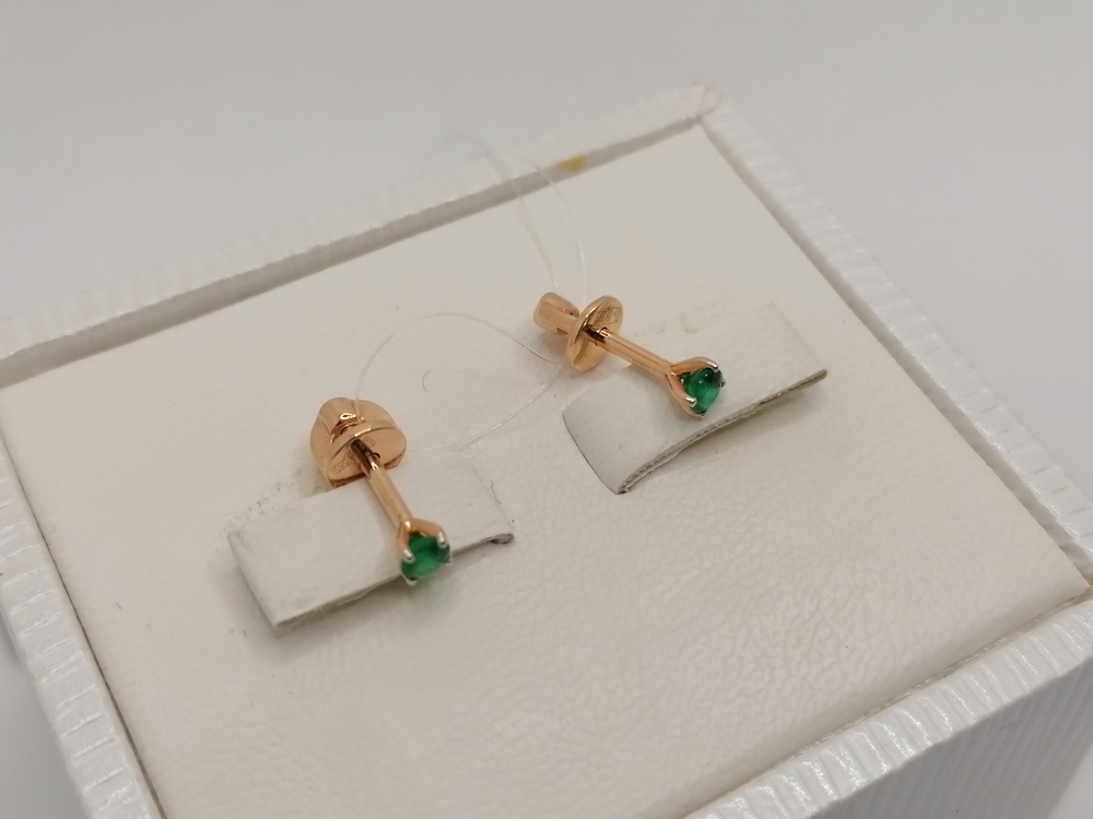 СЕРЬГИ ПУСЕТЫ с камнем (Au 585)