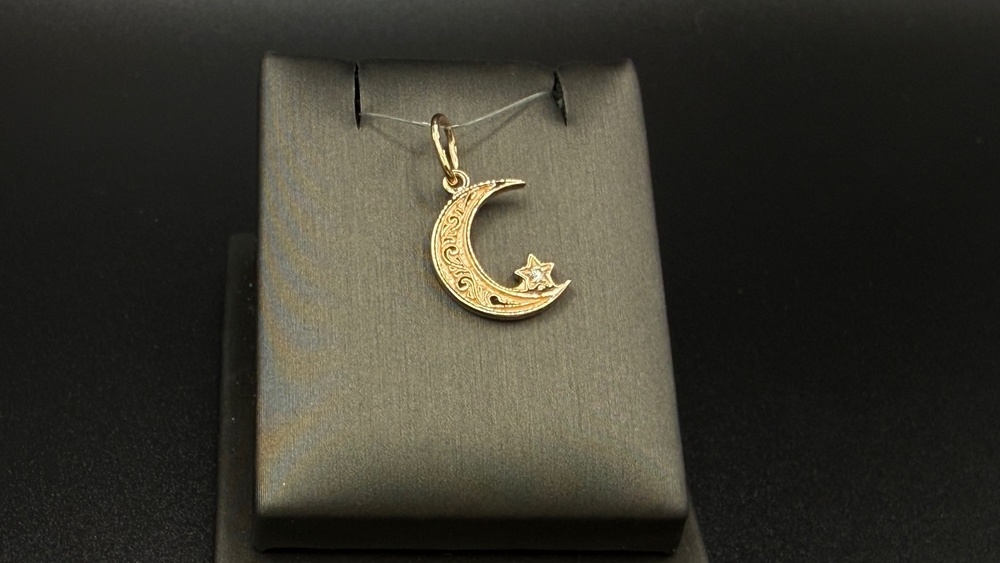 ПОДВЕСКА ПОЛУМЕСЯЦ с камнем (Au 585)