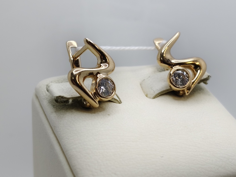 СЕРЬГИ С КАМНЕМ (Au 585)