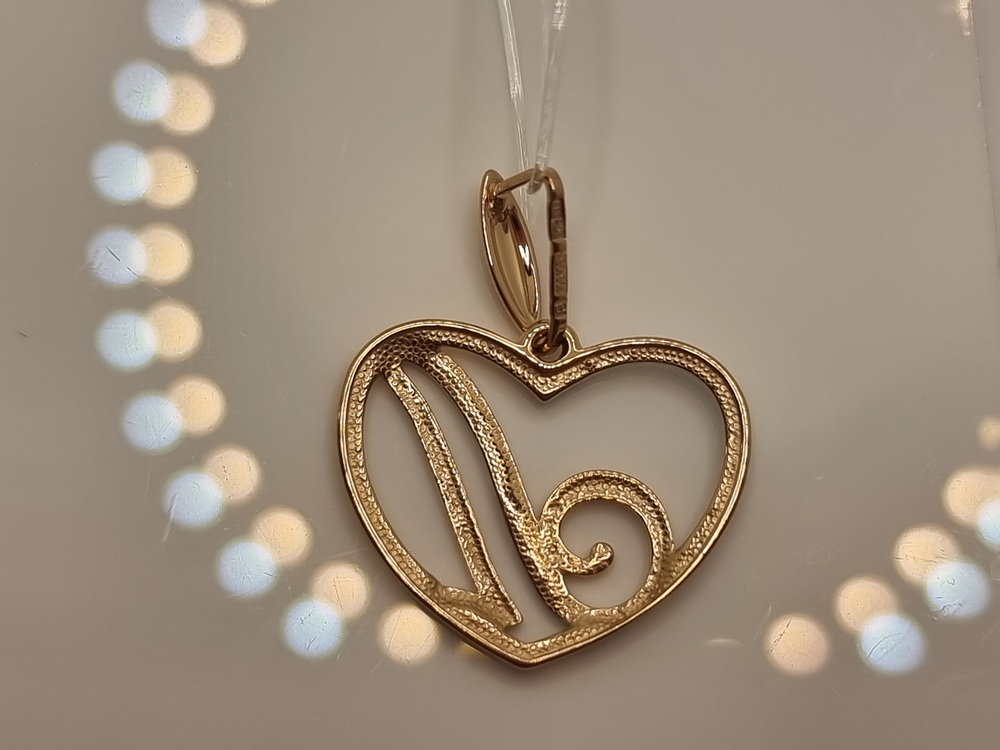 ПОДВЕСКА БУКВА Л с камнями (Au 585)