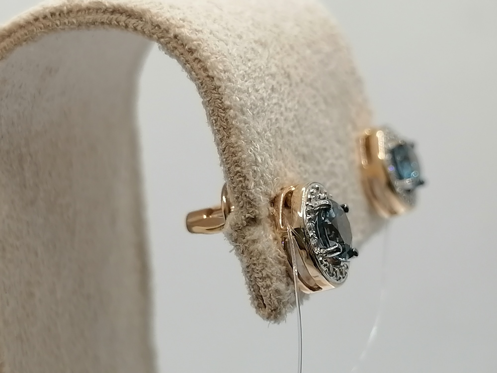 СЕРЬГИ ПУСЕТЫ лондон-топаз (Au 585)