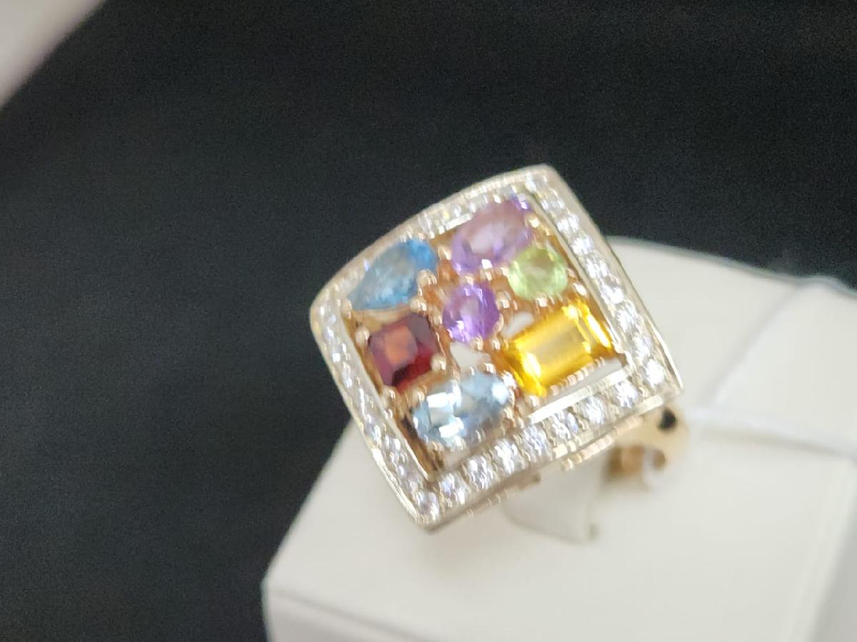 КОЛКМИ585 КОЛЬЦО С КАМНЯМИ (Au 585)