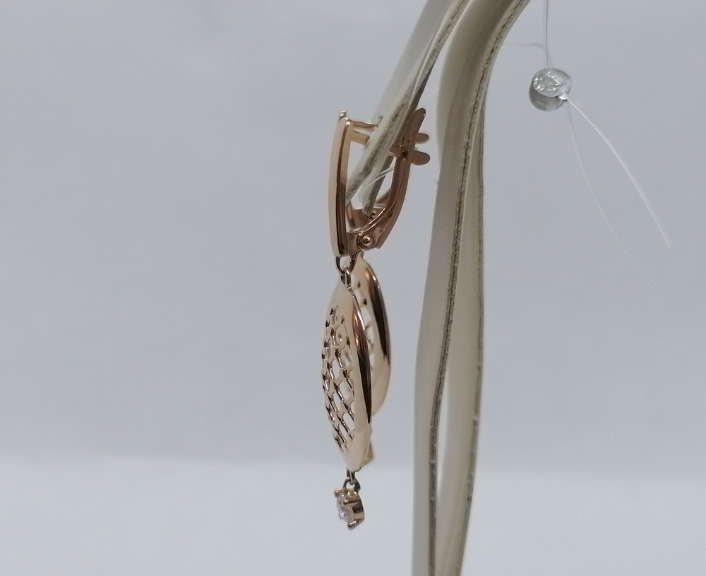 20999 СЕРЬГИ С КАМНЕМ (Au 585)