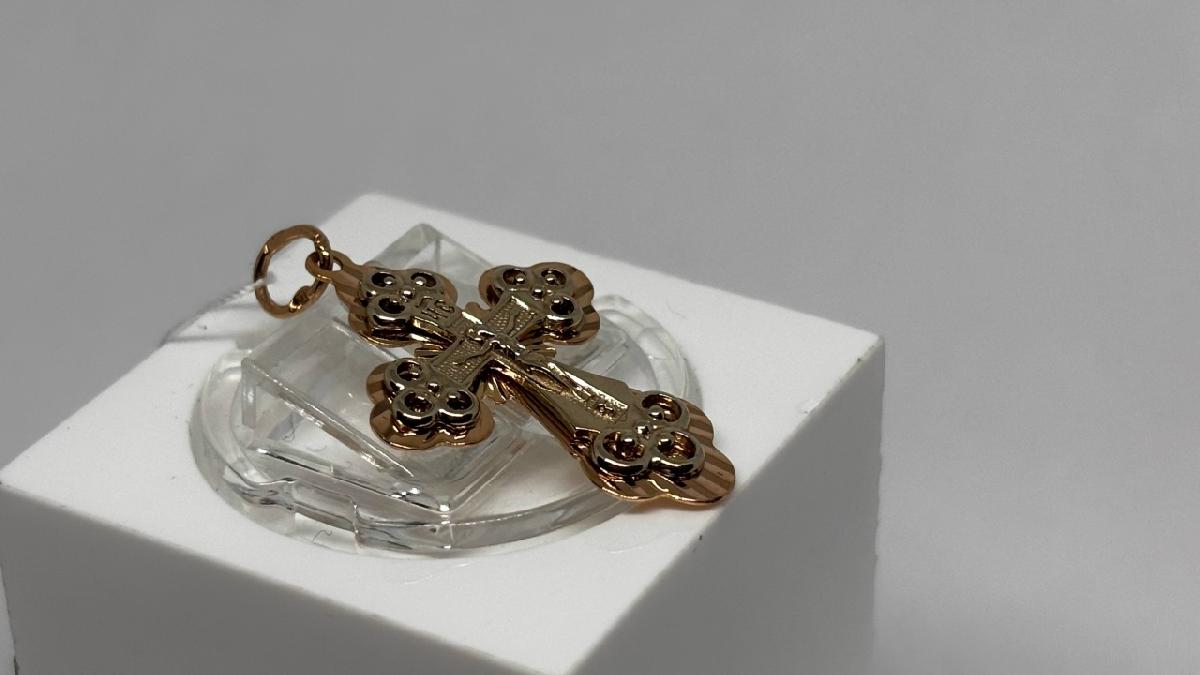 ПОДКБК585 ПОДВЕСКА КРЕСТ БЕЗ КАМНЯ (Au 585)