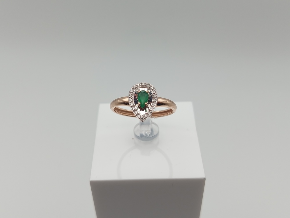 КОЛЬЦО Бриллиант, изумруд (Au 585)