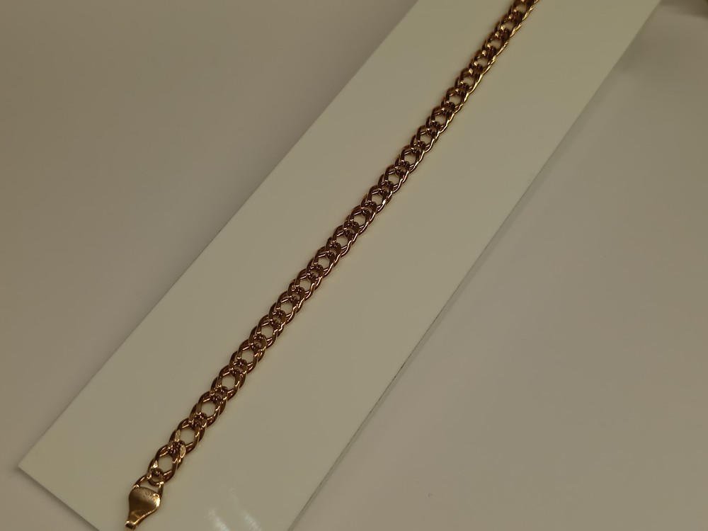 БРАСЛЕТ ПУСТОТЕЛЫЙ Ромб двойной Au 585