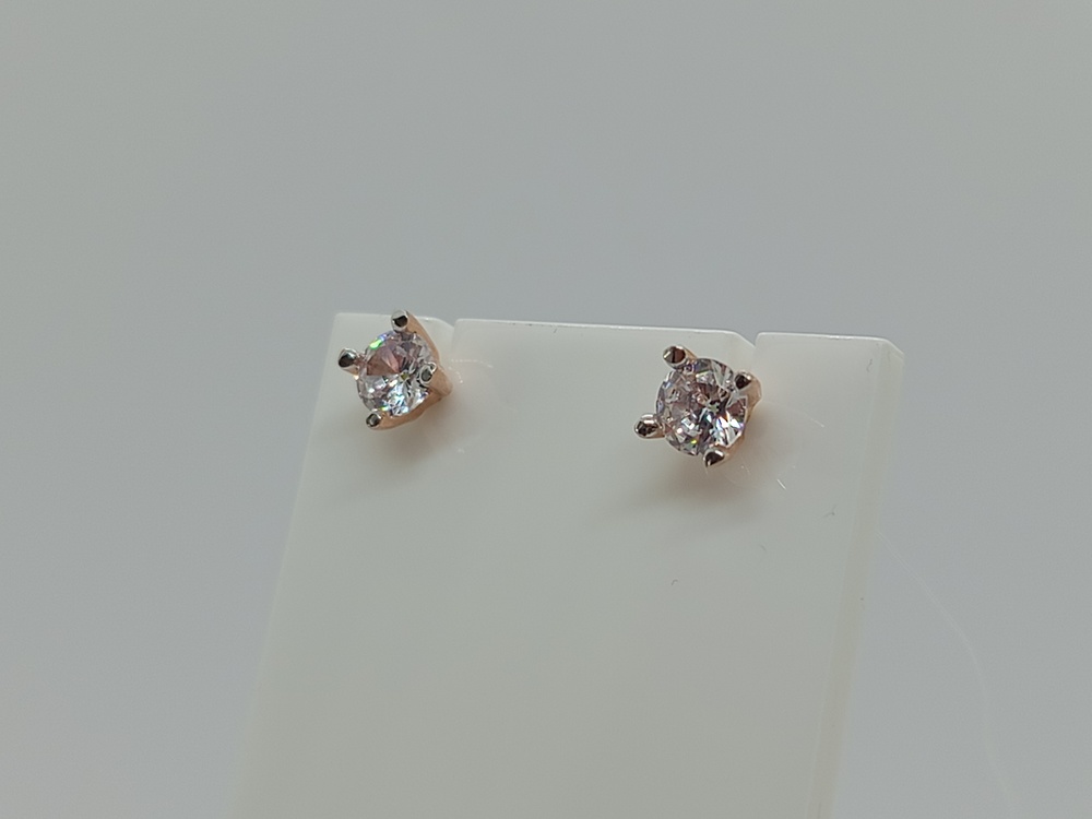 СЕРЬГИ ПУСЕТЫ с камнем (Au 585)