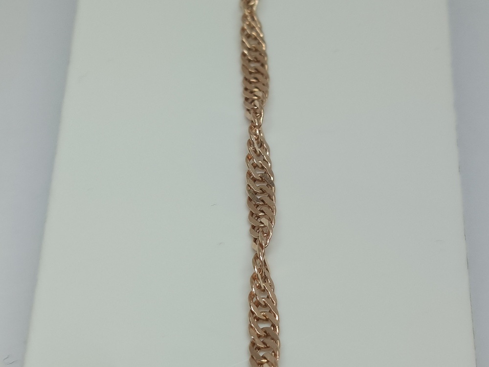 БРАСЛЕТ ПУСТОТЕЛЫЙ Ромб двойной (Au 585)