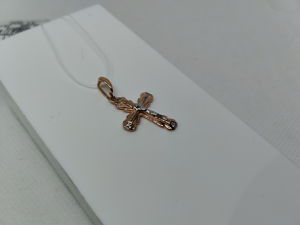 ПОДВЕСКА КРЕСТ с камнями (Au 585)