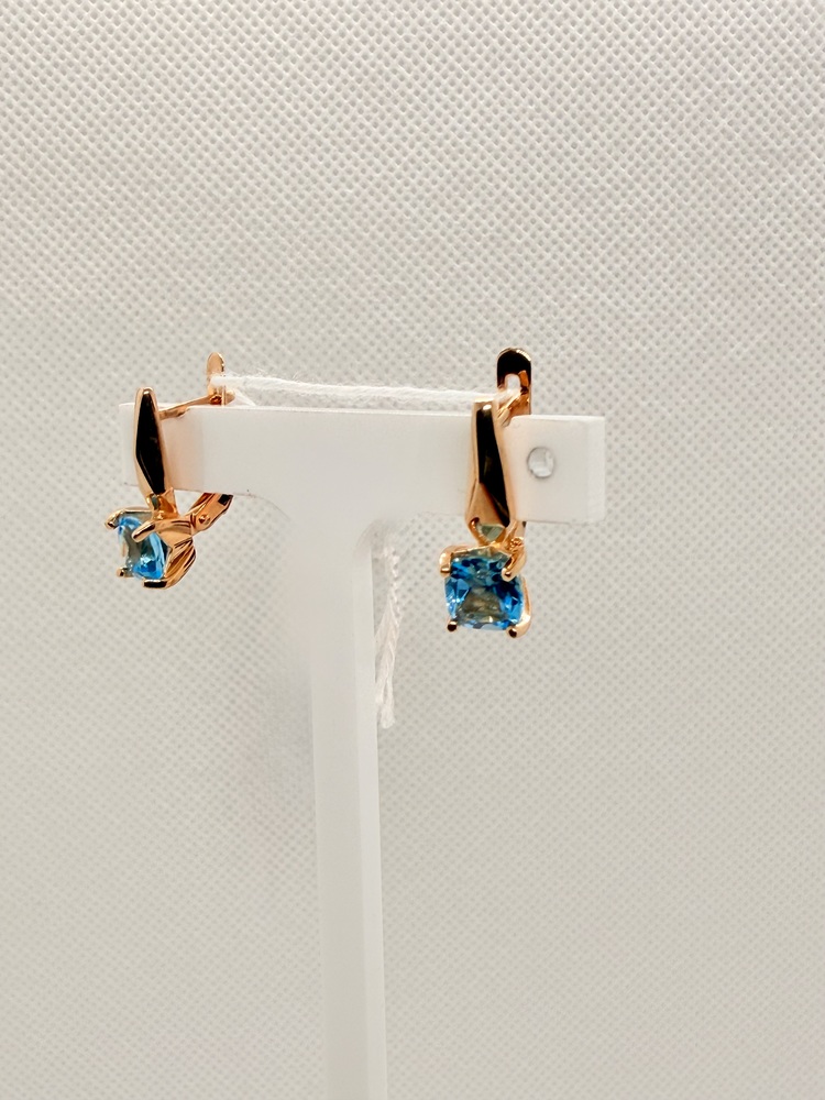 СКМ585 СЕРЬГИ С КАМНЕМ (Au 585)