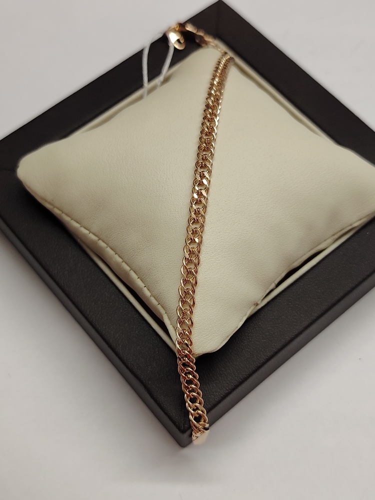 БРАСЛЕТ ПУСТОТЕЛЫЙ Ромб двойной Au 585