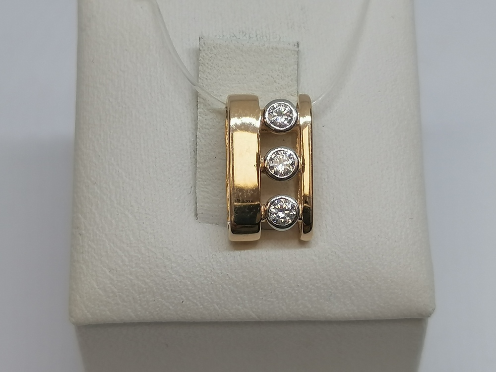 53-0025 ПОДВЕСКА С КАМНЯМИ (Au 585)