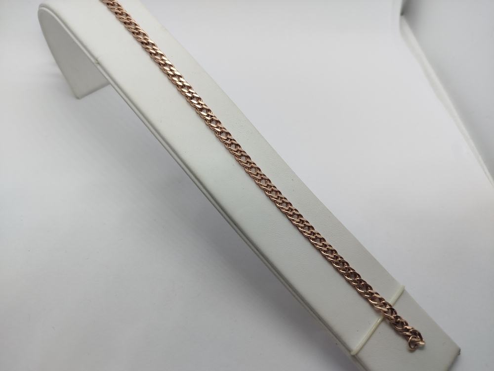 БРАСЛЕТ ПУСТОТЕЛЫЙ Ромб двойной Au 585