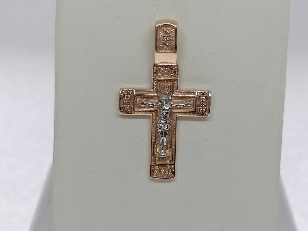 810-00254-10-00-20-00 ПОДВЕСКА КРЕСТ с камнем (Au 585)