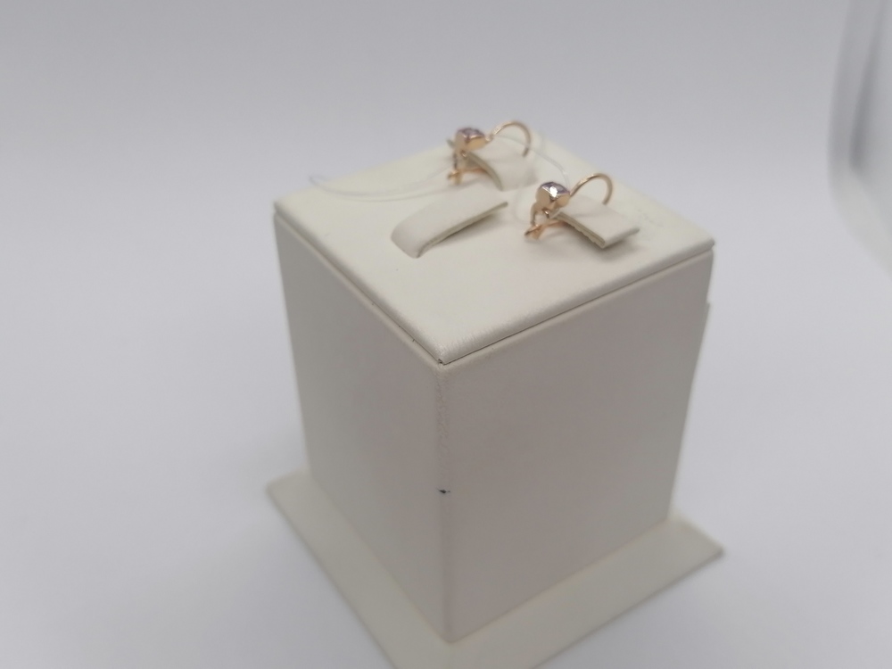 СЕРЬГИ ПЕТЕЛЬКА с камнем (Au 585)