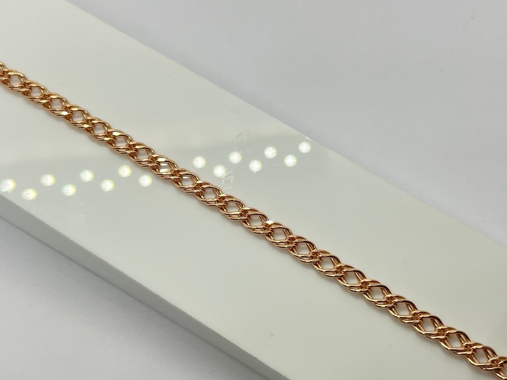 БРАСЛЕТ ПУСТОТЕЛЫЙ Ромб двойной (Au 585)