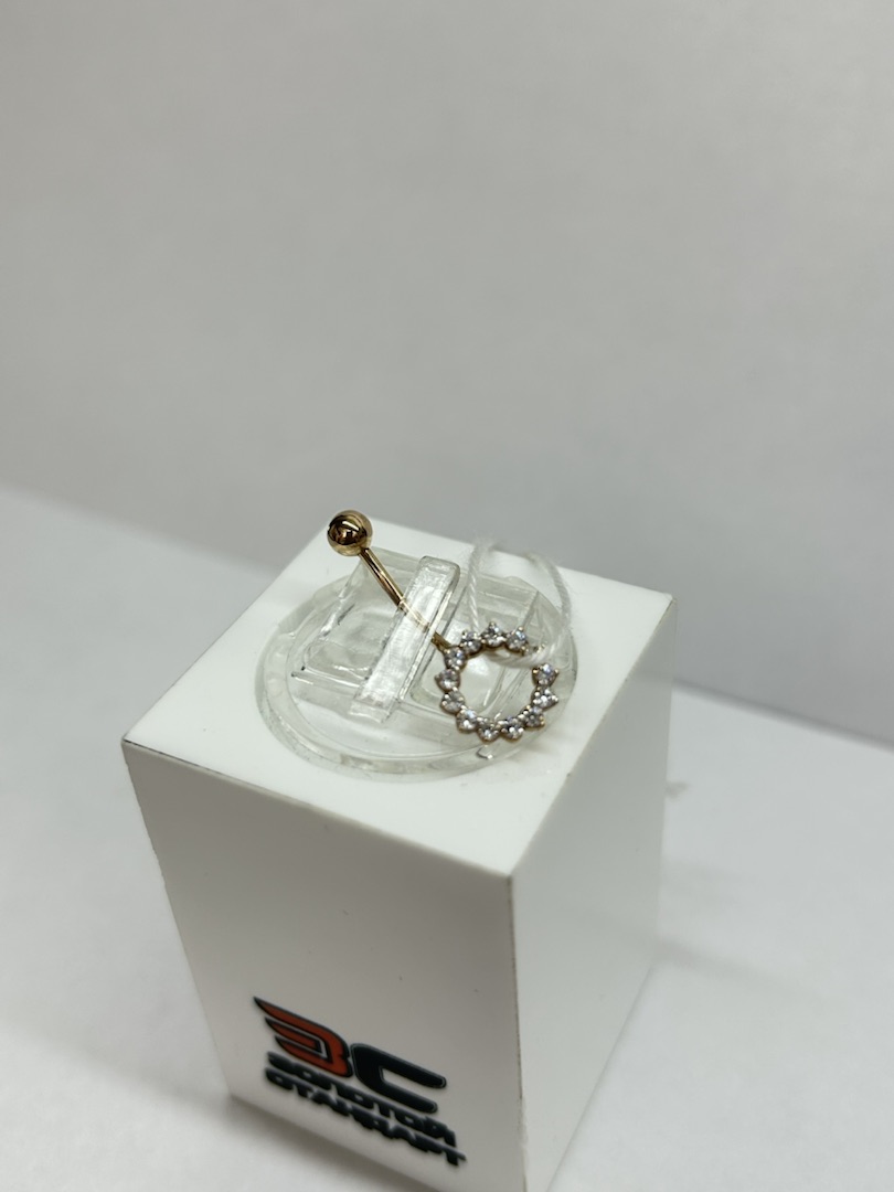 ПИРСИНГ В ПУПОК с камнями (Au 585)