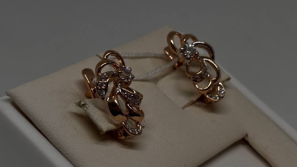 СКМИ585 СЕРЬГИ С КАМНЯМИ (Au 585)