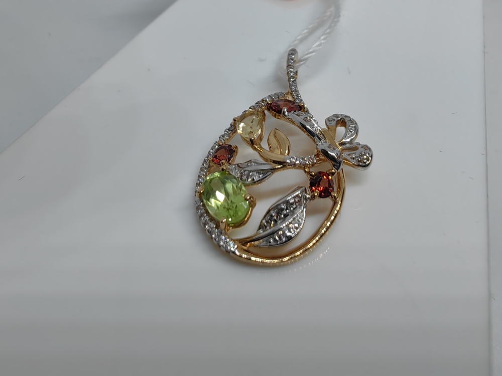 ПОДКМИ585 ПОДВЕСКА С КАМНЯМИ (Au 585)