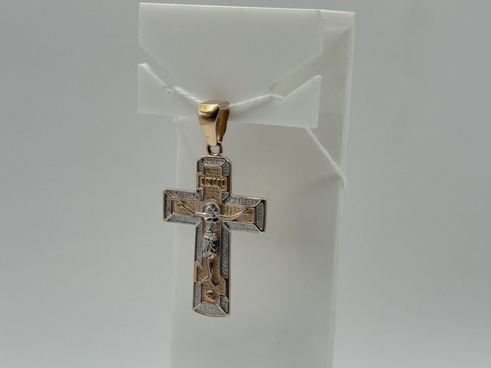 ПОДКБК585 ПОДВЕСКА КРЕСТ БЕЗ КАМНЯ (Au 585)