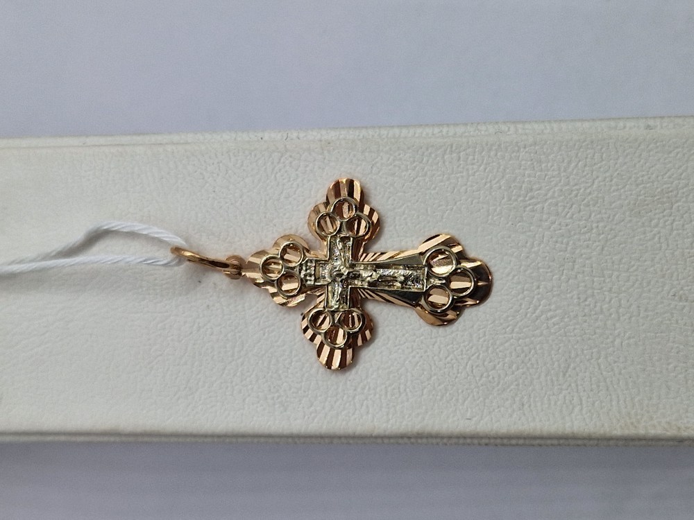 ПОДВЕСКА КРЕСТ БЕЗ КАМНЯ (Au 585)