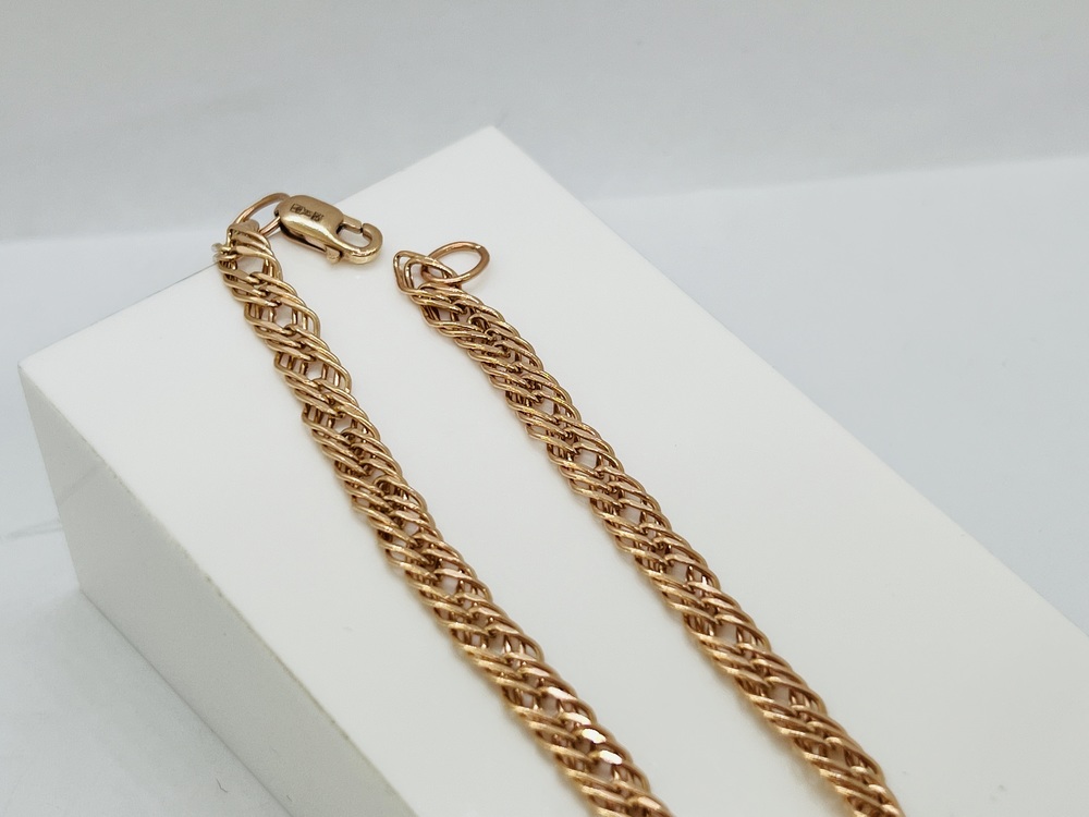 БРАСЛЕТ ПУСТОТЕЛЫЙ Ромб тройной (Au 585)